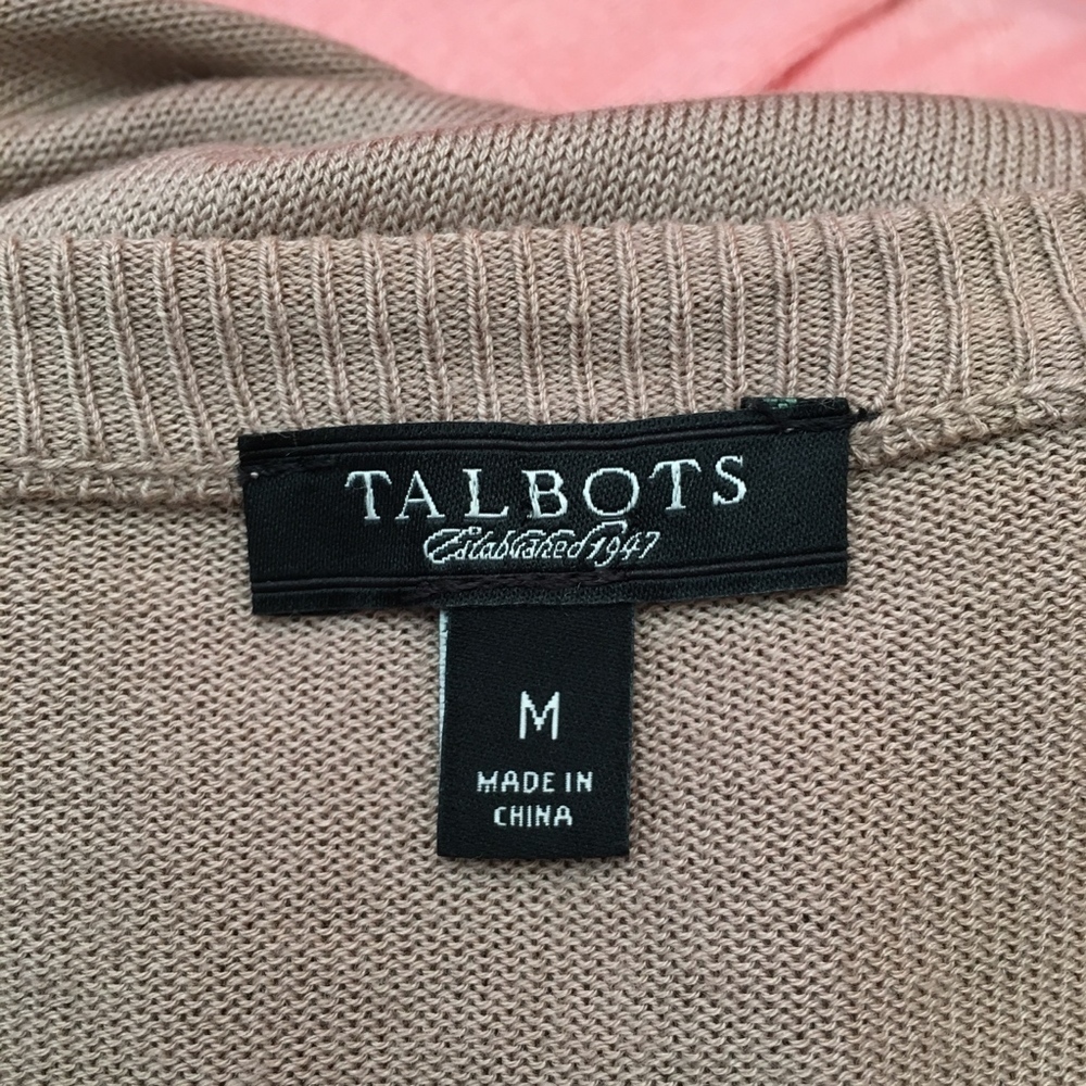 Talbots Brown Sequins Button Down Cardigan Size M - image 7